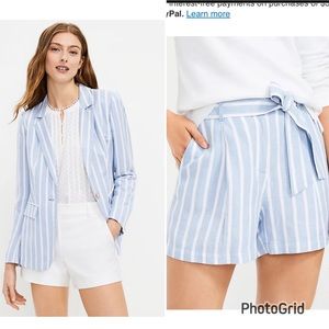 NWT Loft Striped Modern Blazer AND Matching Shorts